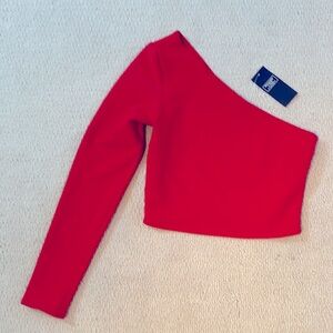 Abercrombie One Shoulder Red Crop Top